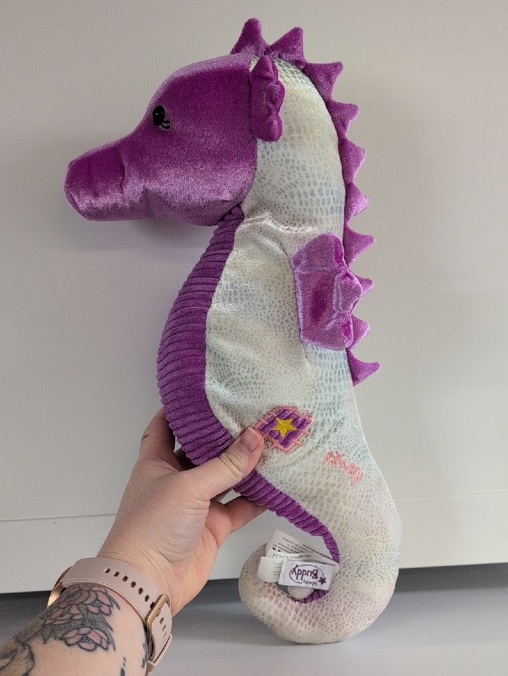 Scentsy Buddy Seahorse 15" Large Plush Purple Excellent Condition Marine Animal